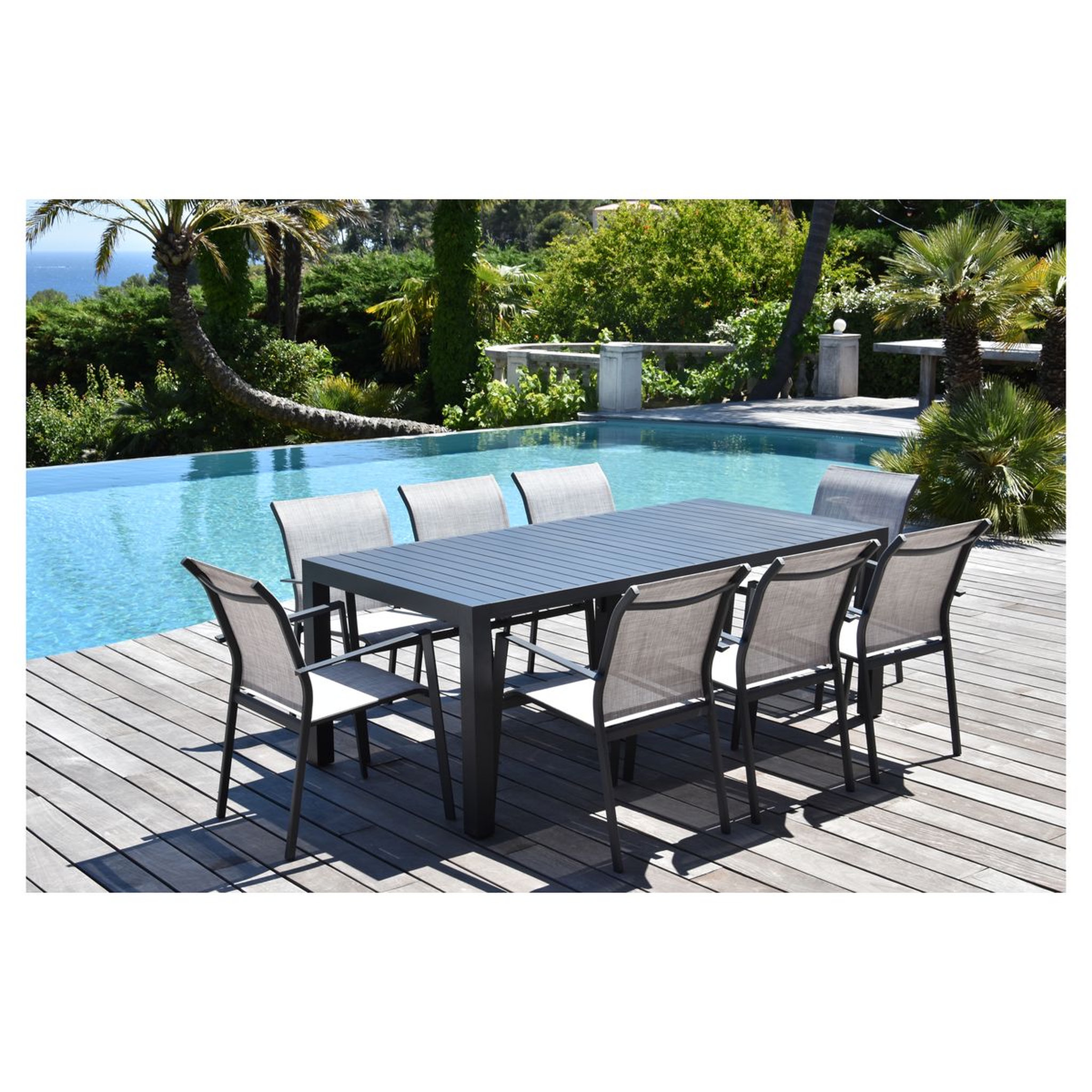 Voir la diapositive 1 : Givex Salon de jardin XXL extensible 200/260/320x100cm PRISMA