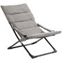 Voir la diapositive 1 : OUTSUNNY Chaise de jardin camping pliable - épais coussin amovible inclus - accoudoirs rembourrés - acier noir tissu gris