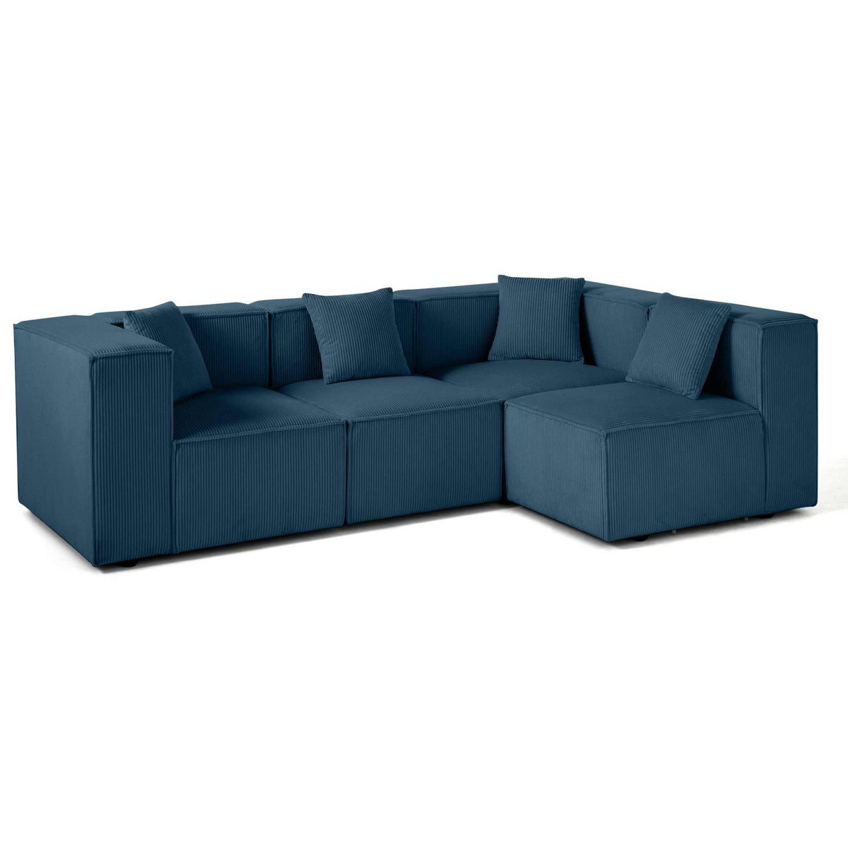 LISA DESIGN Arty - canapé modulable d'angle droit 4 places - en velours côtelé