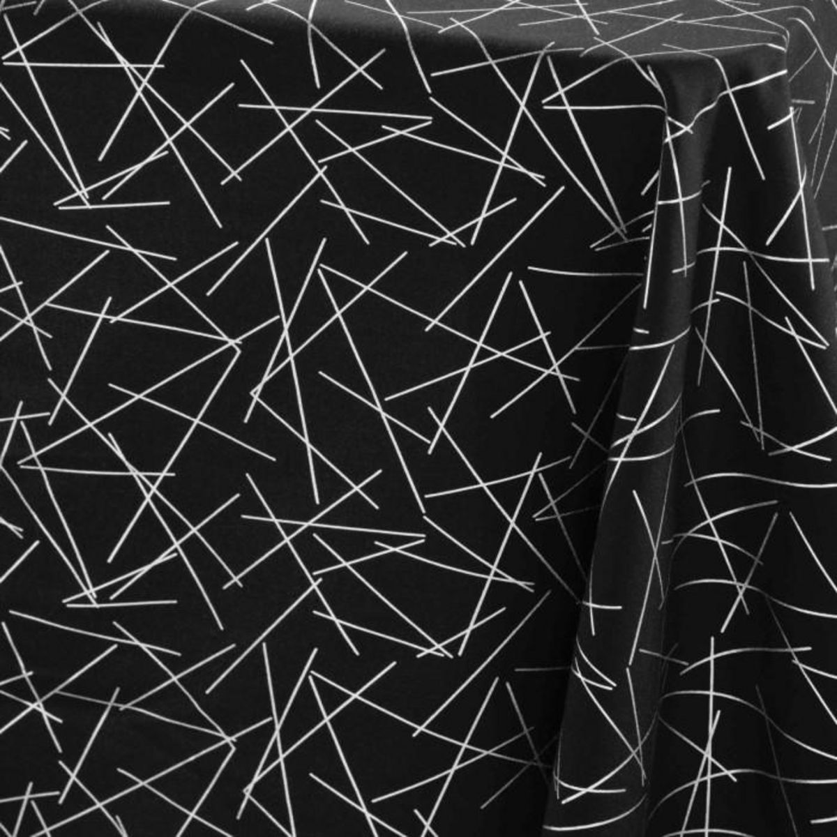 Paris Prix Nappe Antitache Imprimé  Mikado  140x240cm Noir & Argent
