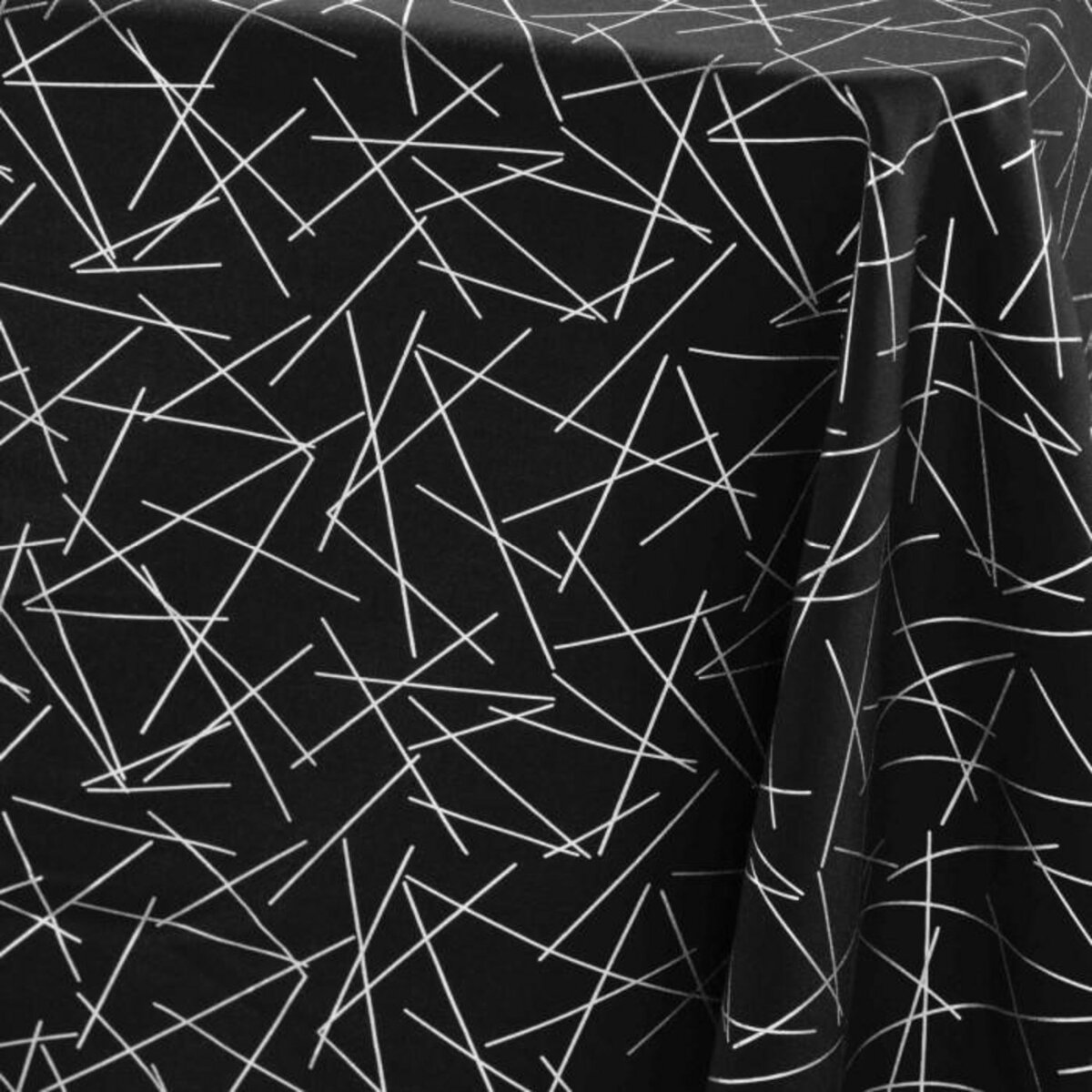Paris Prix Nappe Antitache Imprimé  Mikado  140x240cm Noir & Argent