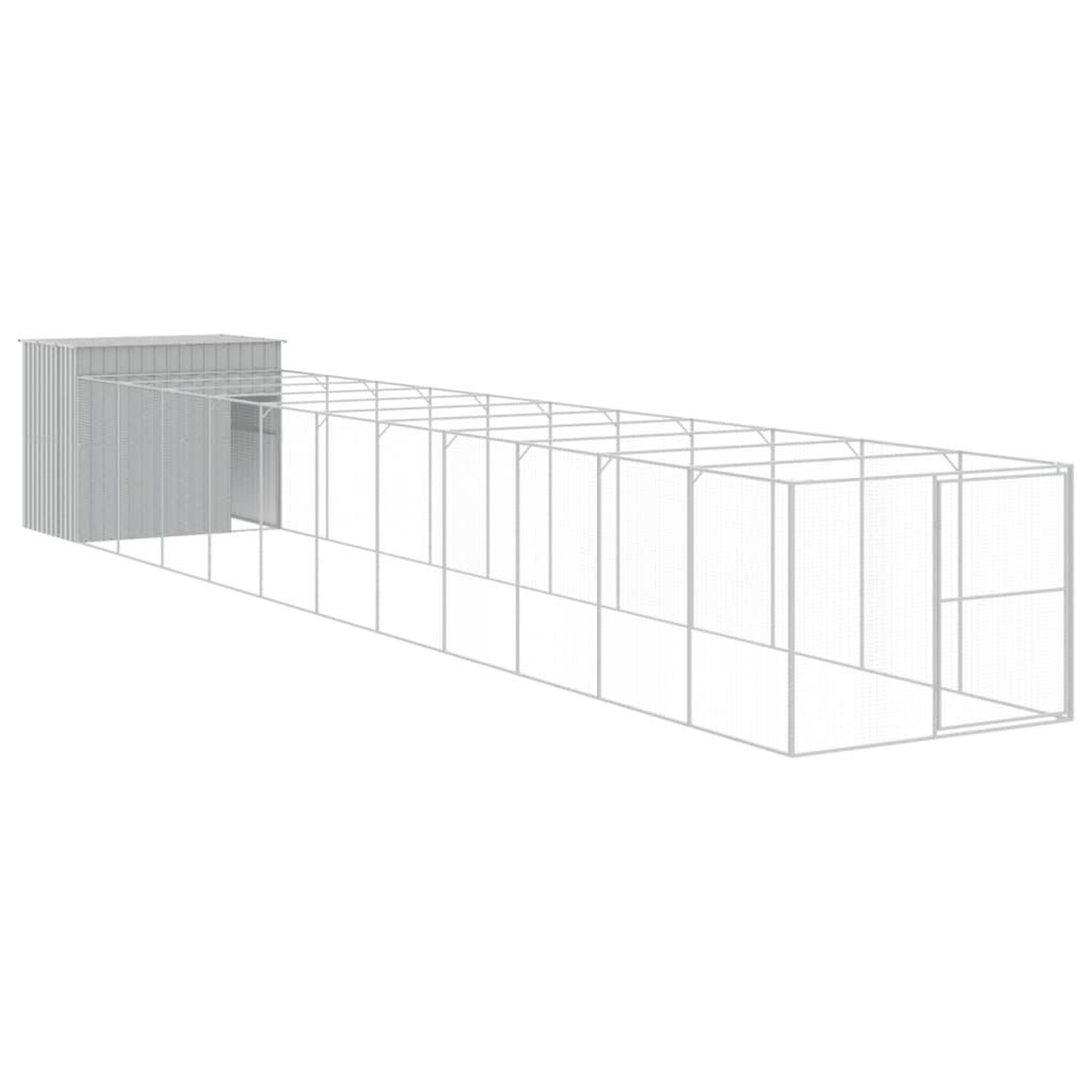 Voir la diapositive 2 : VIDAXL Niche pour chien avec cour gris clair 214x1273x181 cm