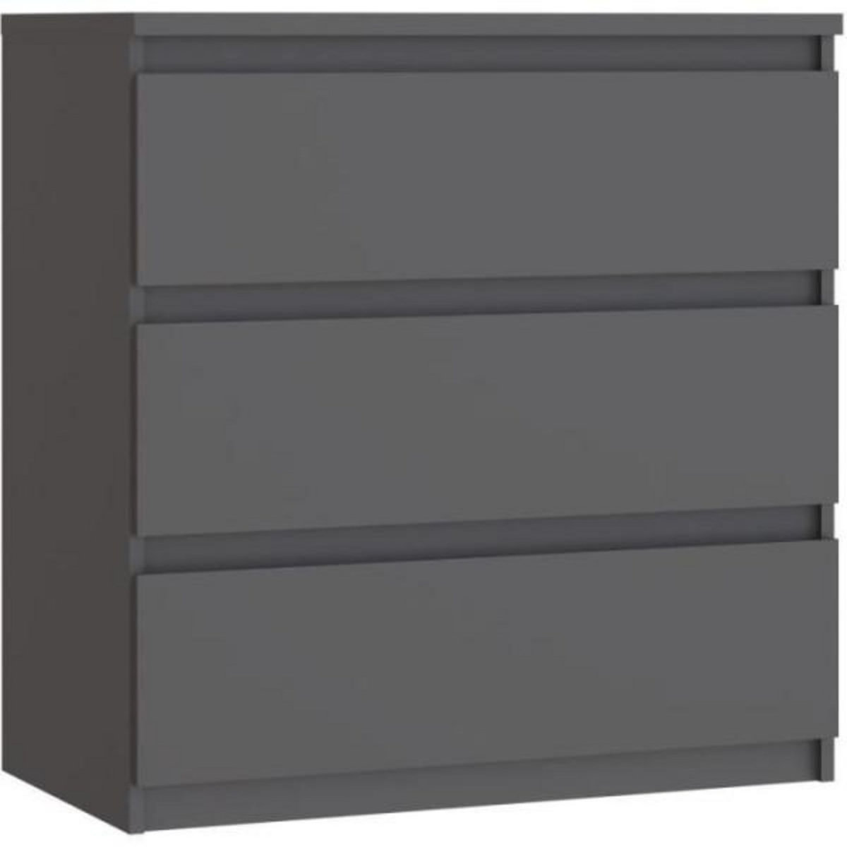 Commode - CHELSEA - 3 tiroirs - Anthracite - 77,2 x 42,2 x 79,9 cm