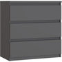 Voir la diapositive 3 : Commode - CHELSEA - 3 tiroirs - Anthracite - 77,2 x 42,2 x 79,9 cm