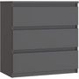 Voir la diapositive 3 : MARKET24 Commode - CHELSEA - 3 tiroirs - Anthracite - 77,2 x 42,2 x 79,9 cm