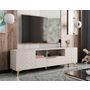 Voir la diapositive 5 : BEST MOBILIER Boccioni - meuble tv - beige - 2 portes, 1 tiroir et 1 niche - 200 cm
