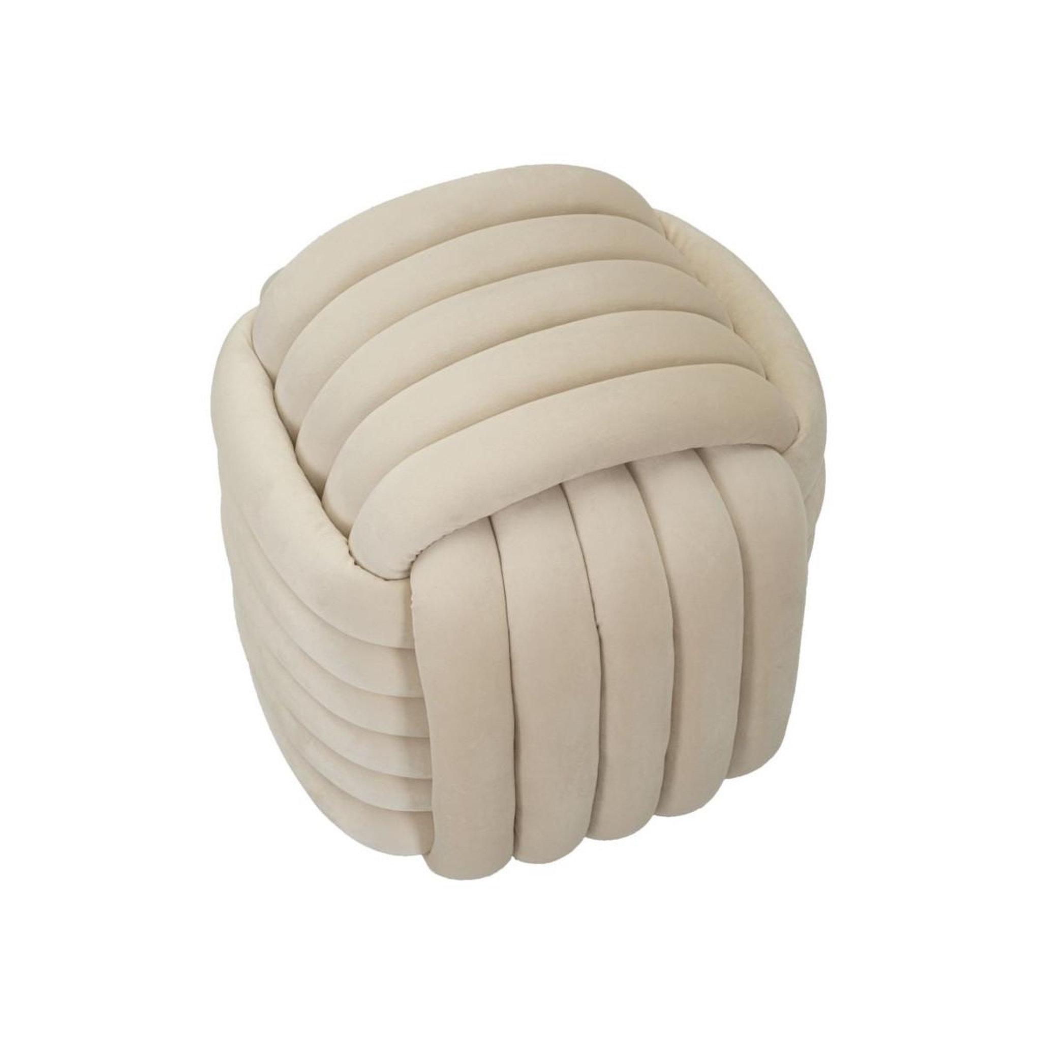 Voir la diapositive 3 : Paris Prix Pouf design en velours  softy  45cm crème
