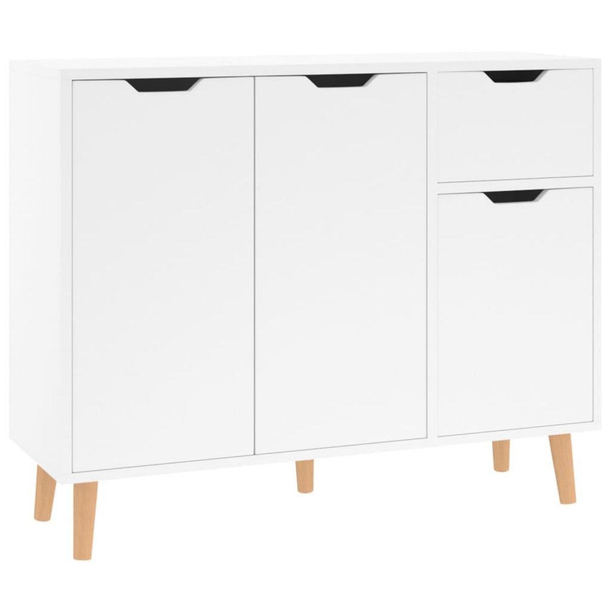 VIDAXL Buffet blanc brillant 90x30x72 cm bois d'ingenierie
