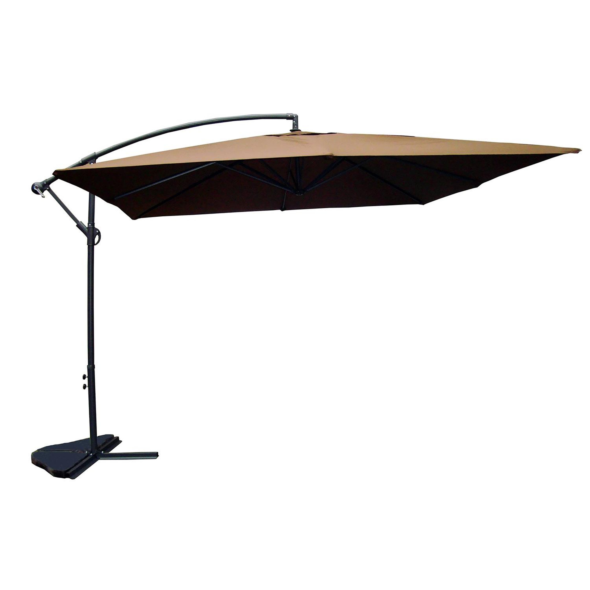 CONCEPT USINE Parasol  marron déporté carré 3 x 3 m SOLENZARA