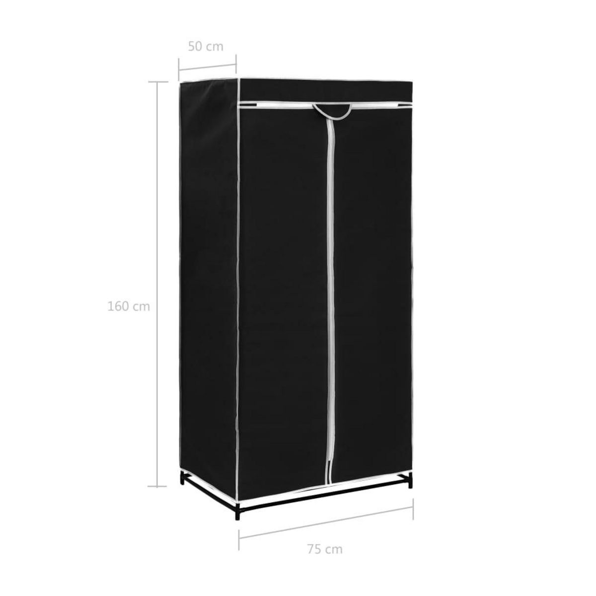 VIDAXL Garde-robe Noir 75x50x160 cm