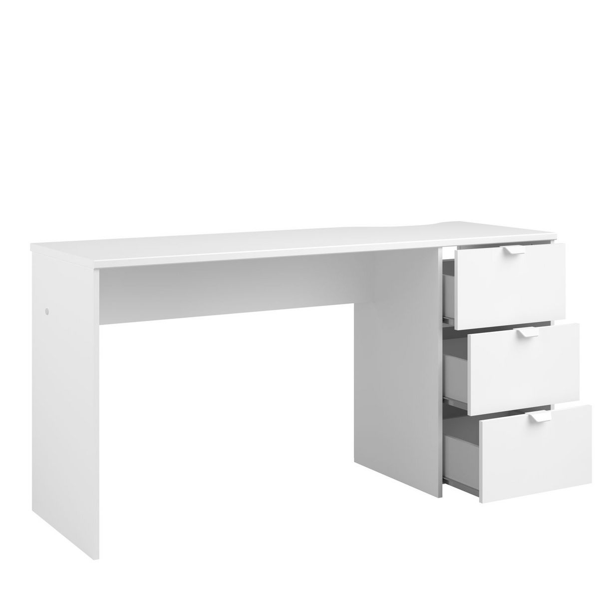 Bureau droit 3 tiroirs L150cm WHITE