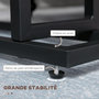 Voir la diapositive 6 : HOMCOM Guéridon bout de canapé table basse d'appoint - porte-revue tissu noir - châssis métal noir plateau aspect bois