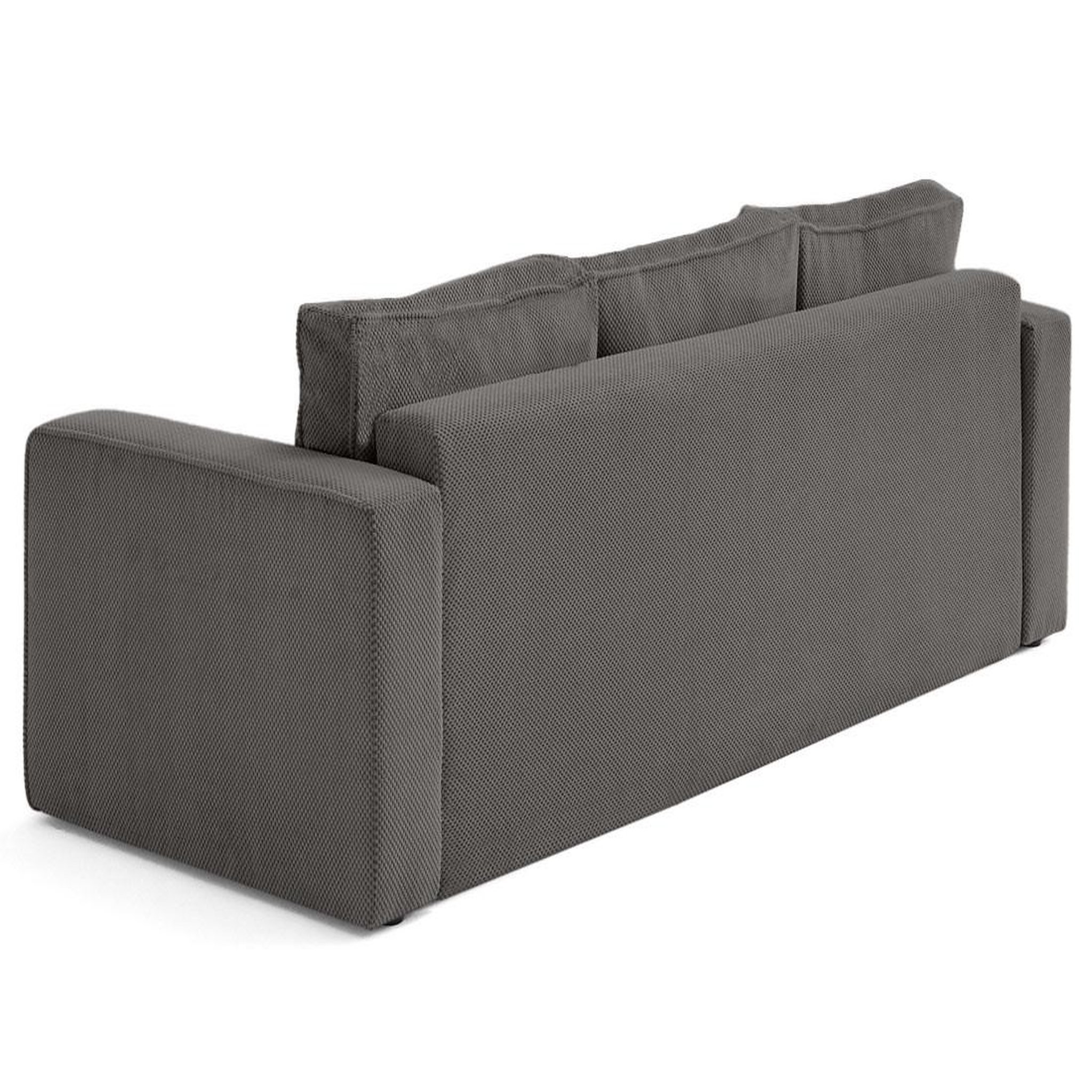 Voir la diapositive 6 : BEST MOBILIER Topaze - canapé droit 3 places convertible avec coffre en velours texturé
