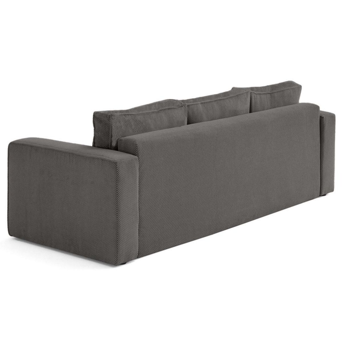 BEST MOBILIER Topaze - canapé droit 3 places convertible avec coffre en velours texturé
