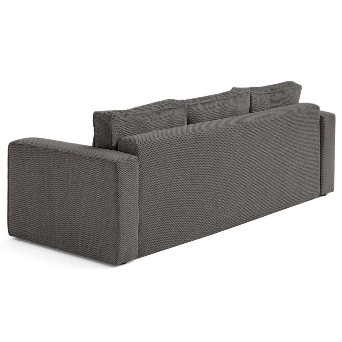 BEST MOBILIER Topaze - canapé droit 3 places convertible avec coffre en velours texturé