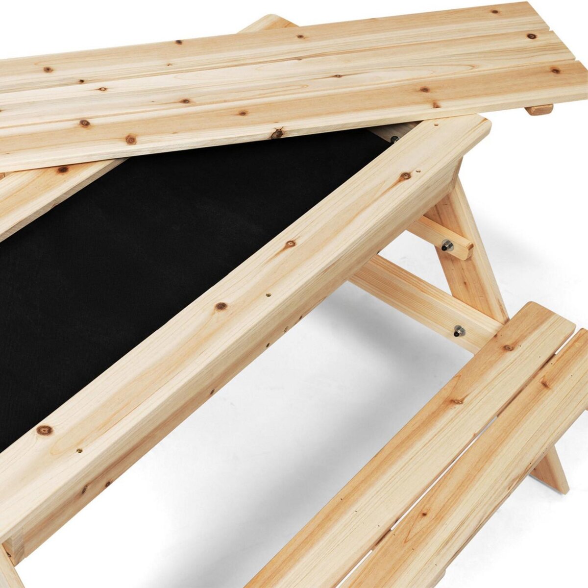 ID MARKET Table de pique-nique FOODY bois pour enfants avec bac à sable intégré