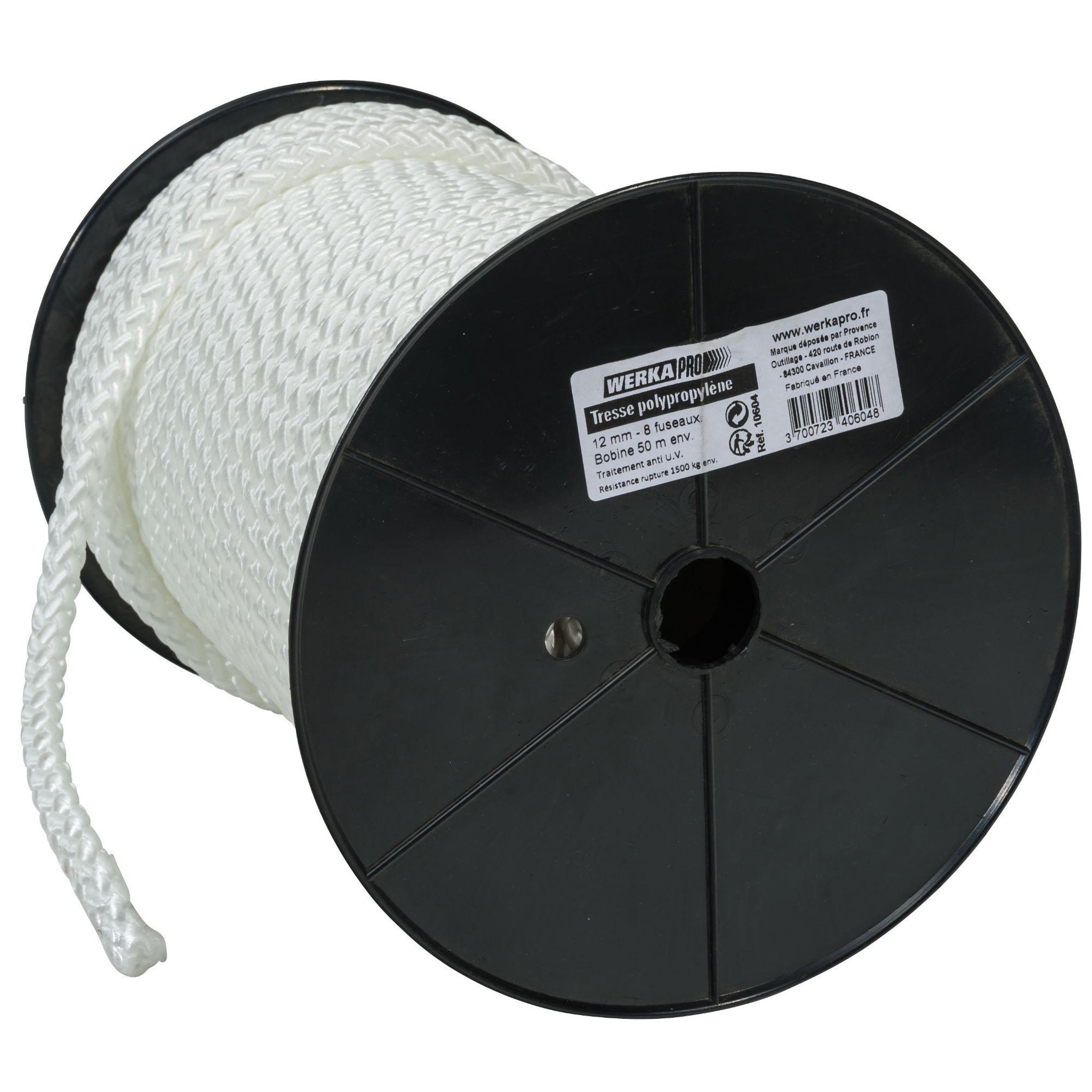 Voir la diapositive 2 : WERKAPRO Tresse polypropylène werka pro  12mm x 50m