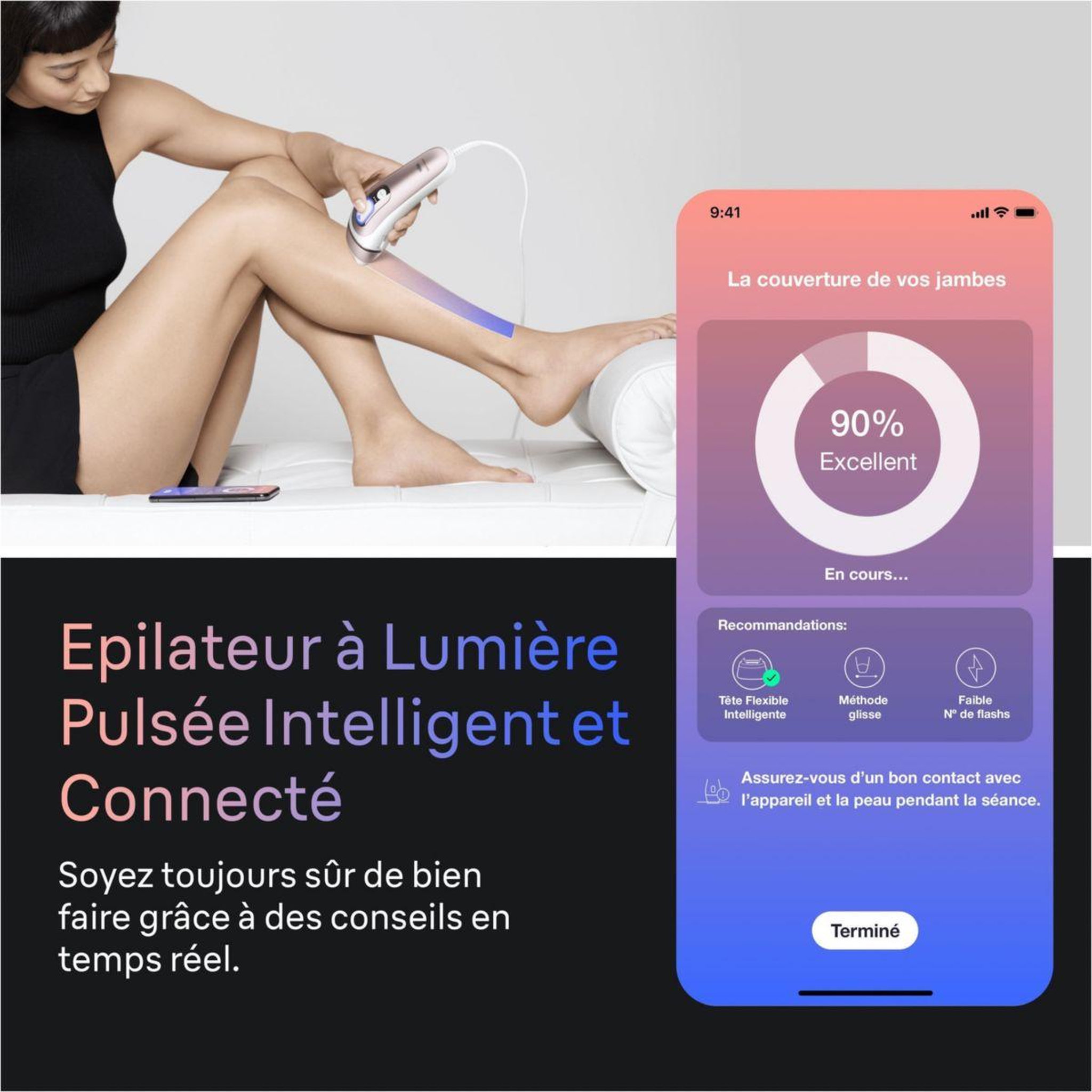 Voir la diapositive 3 : BRAUN Epilateur lumière pulsée IPL PL7211 Skin i-expert, 2 têtes, 1 rasoir Gillette Venus, 1 pochette