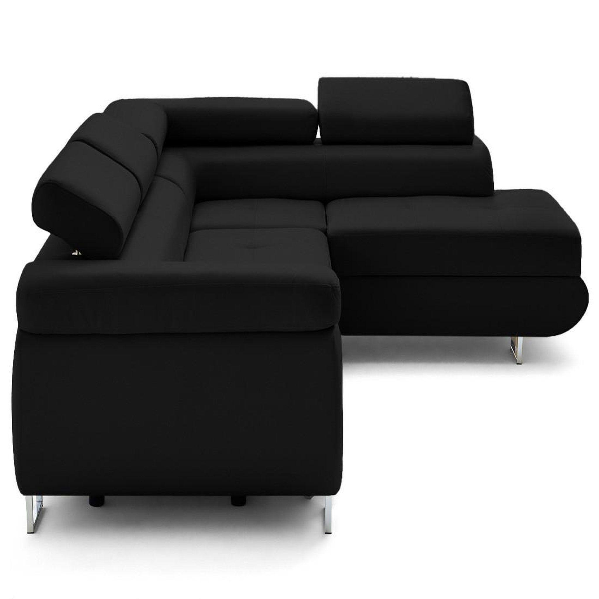 Voir la diapositive 3 : LISA DESIGN Zaria - canapé d'angle droit 5 places convertible avec coffre et têtières en simili