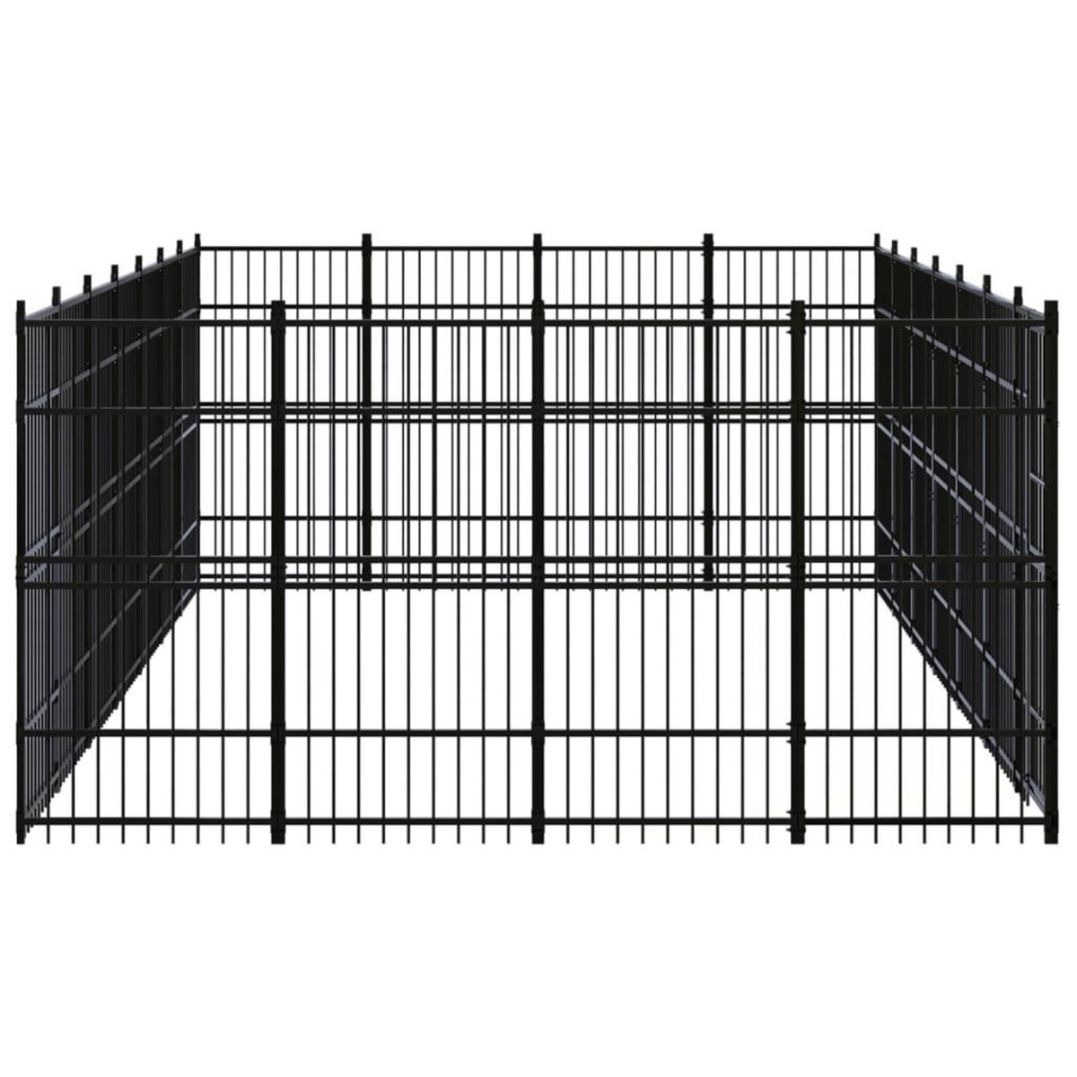 VIDAXL Chenil d'exterieur pour chiens Acier 25,8 m²