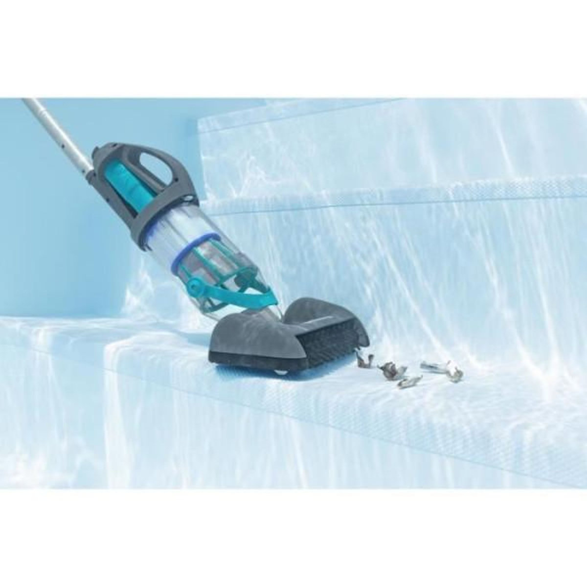 BESTWAY Aspirateur de piscine a main AquaGrip™, temps de marche 90 minutes, pour piscines jusqu'a 6,10m de diametre