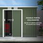 Voir la diapositive 4 : OUTSUNNY Abri de jardin - remise pour outils - cabanon portes verrouillables - dim. 2,8L x 1,3l x 1,72H m - tôle d'acier gris vert
