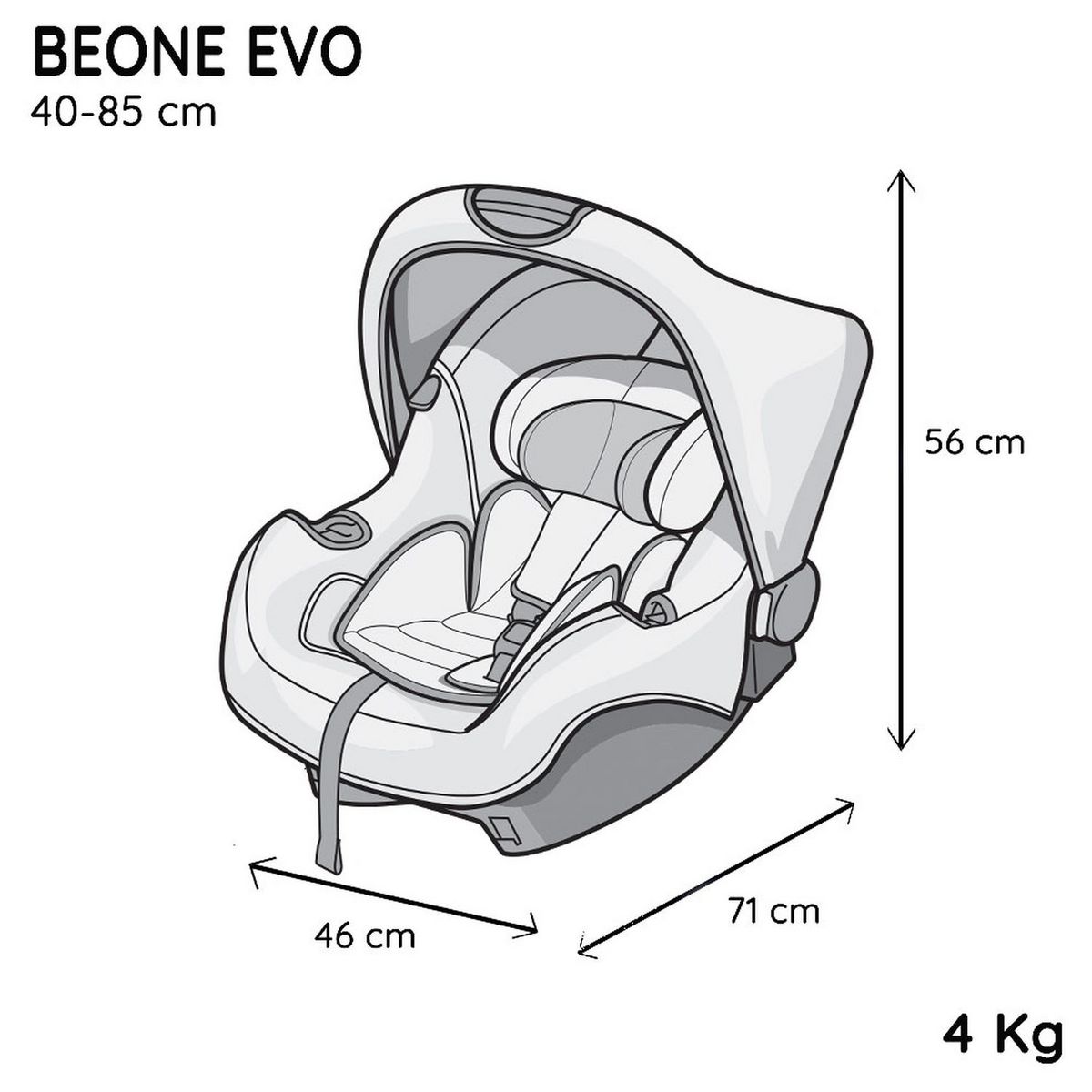 NANIA Siège auto ceinturé BEONE EVO 40-85 cm R129 i-Size