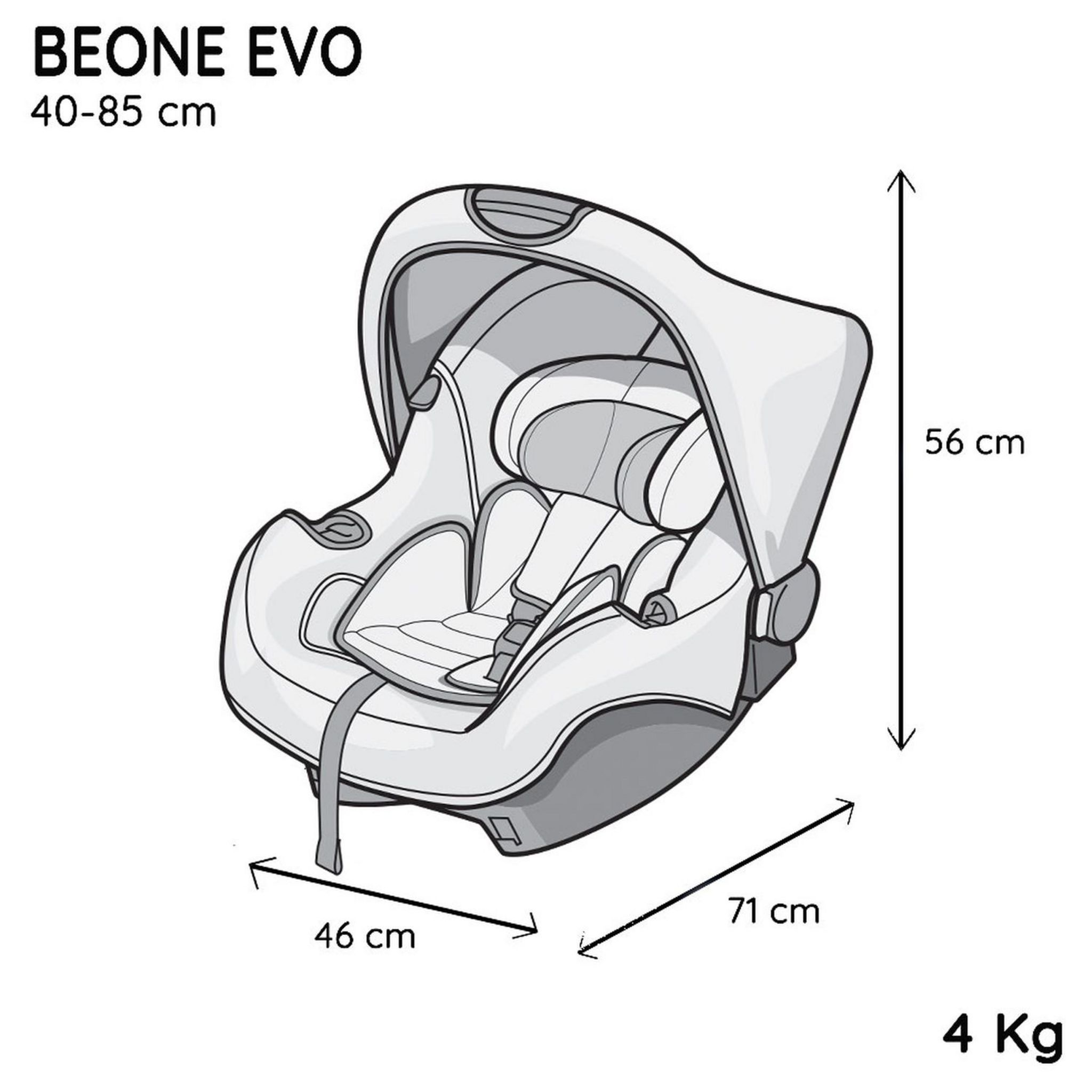 NANIA Siège auto ceinturé BEONE EVO 40-85 cm R129 i-Size pas cher ...