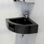 VIDAXL Lavabo avec trou de trop-plein 45x32x12,5 cm Noir