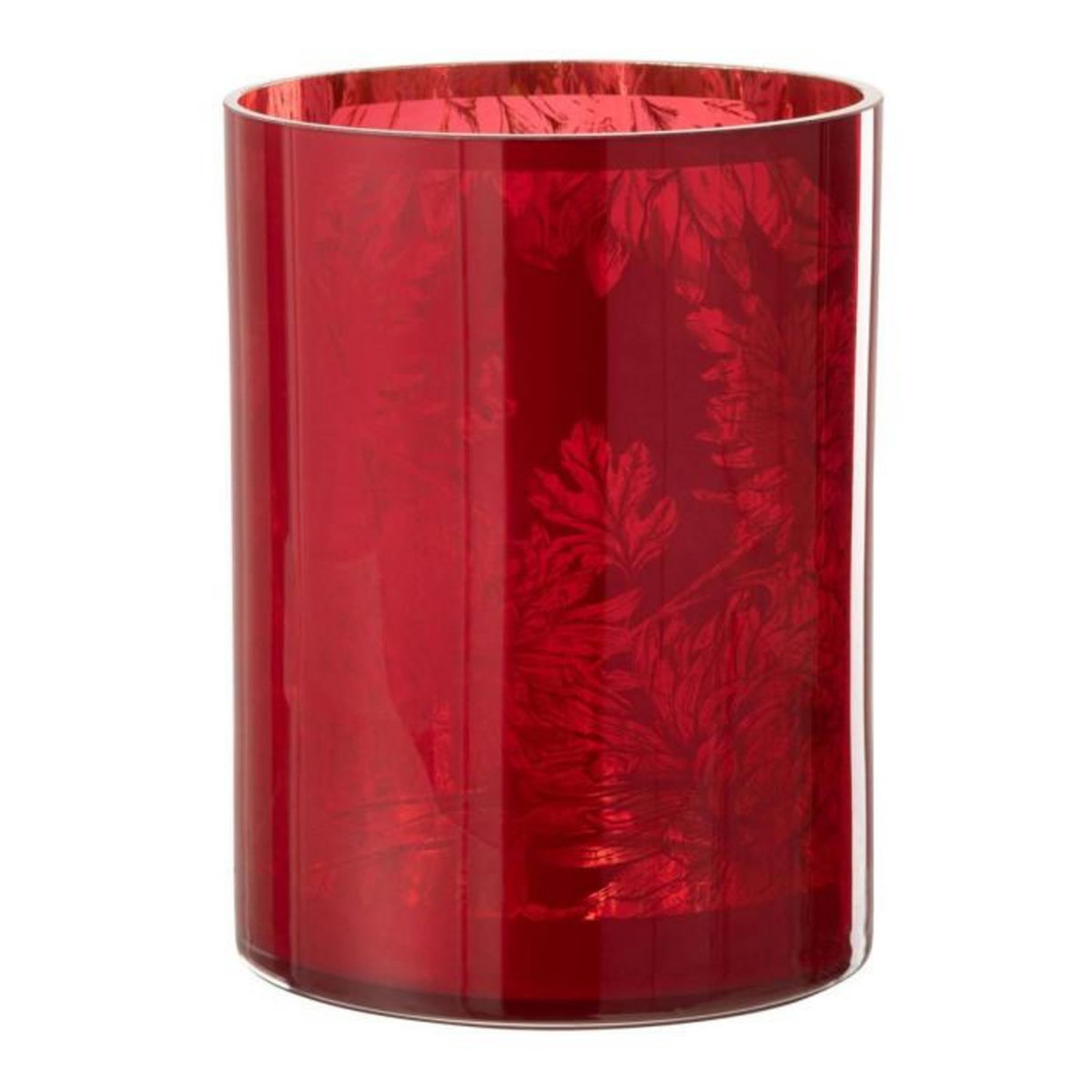 Paris Prix Photophore Design en Verre  Flora  24cm Rouge