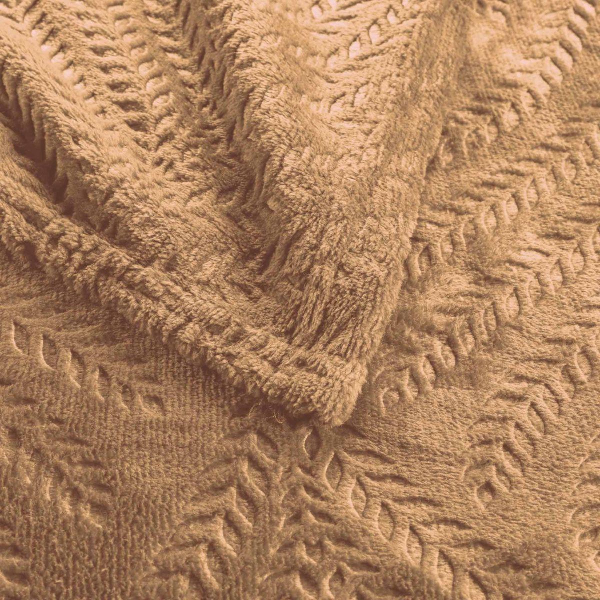 Voir la diapositive 2 : Douceur d'Intérieur Plaid uni en flanelle  nelia  125x150cm camel