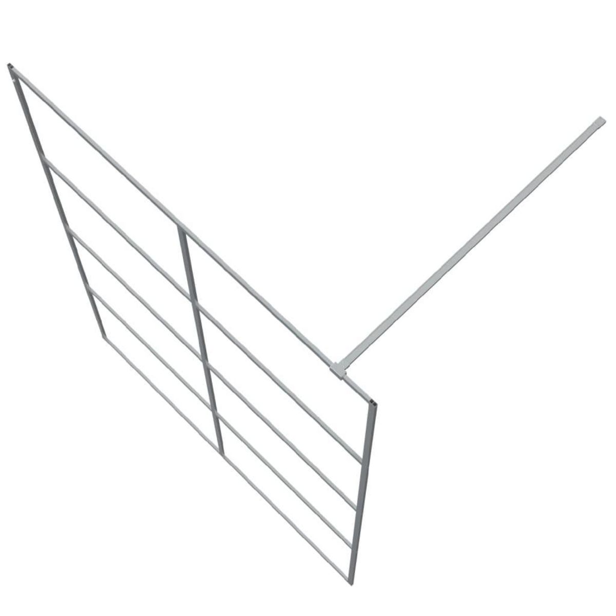 VIDAXL Paroi de douche Argente 140x195 cm Verre ESG transparent