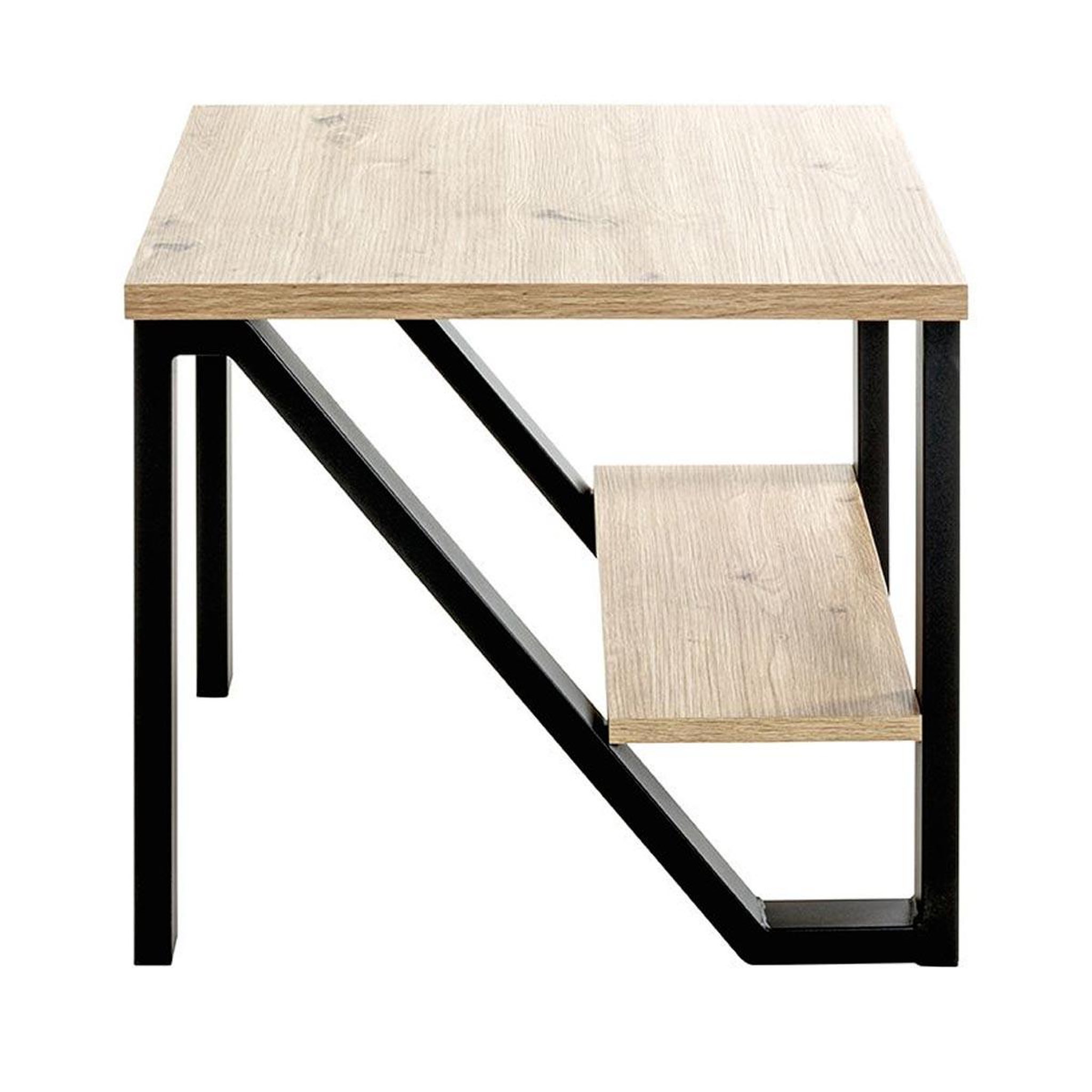 Voir la diapositive 2 : Paris Prix Table d'appoint 2 niveaux  devi  55cm naturel & noir