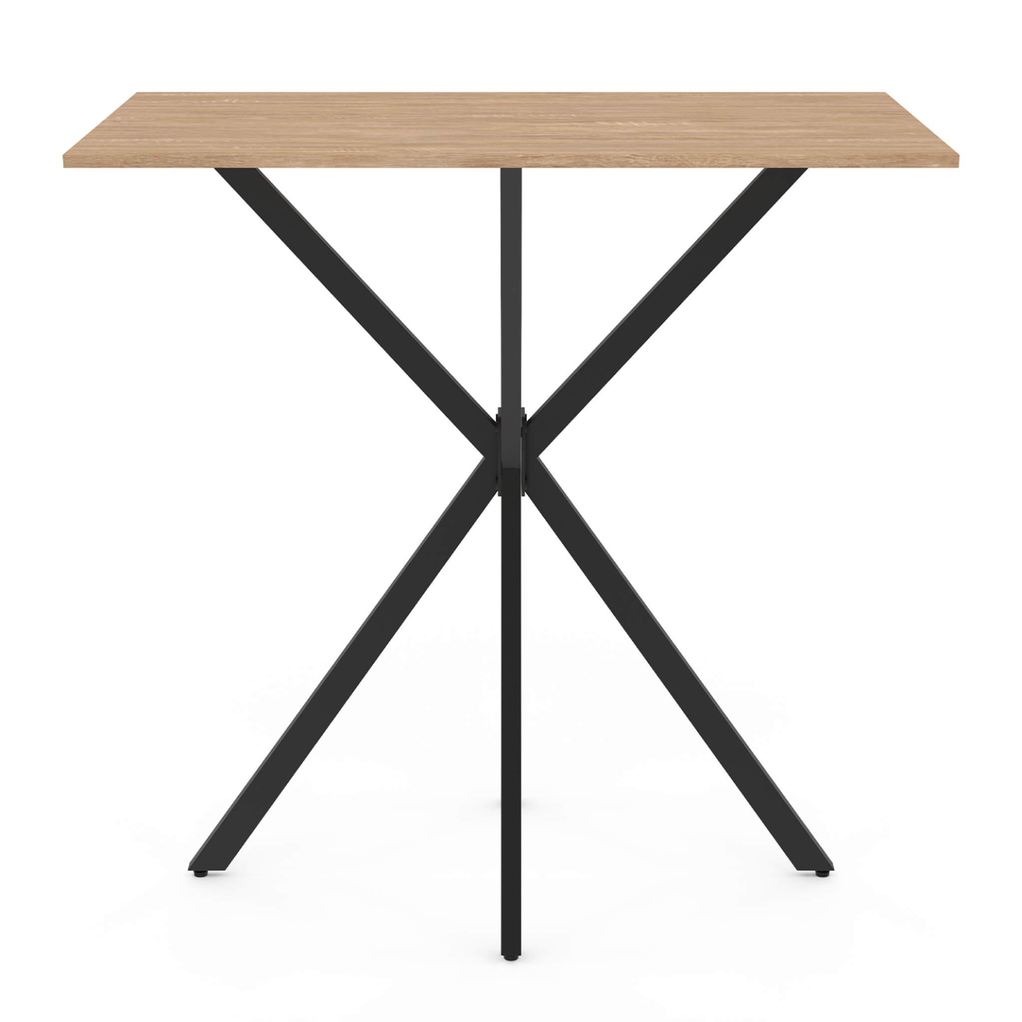 Voir la diapositive 3 : ID MARKET Table haute de bar rectangulaire alix pied araignée bois et noir 100 cm