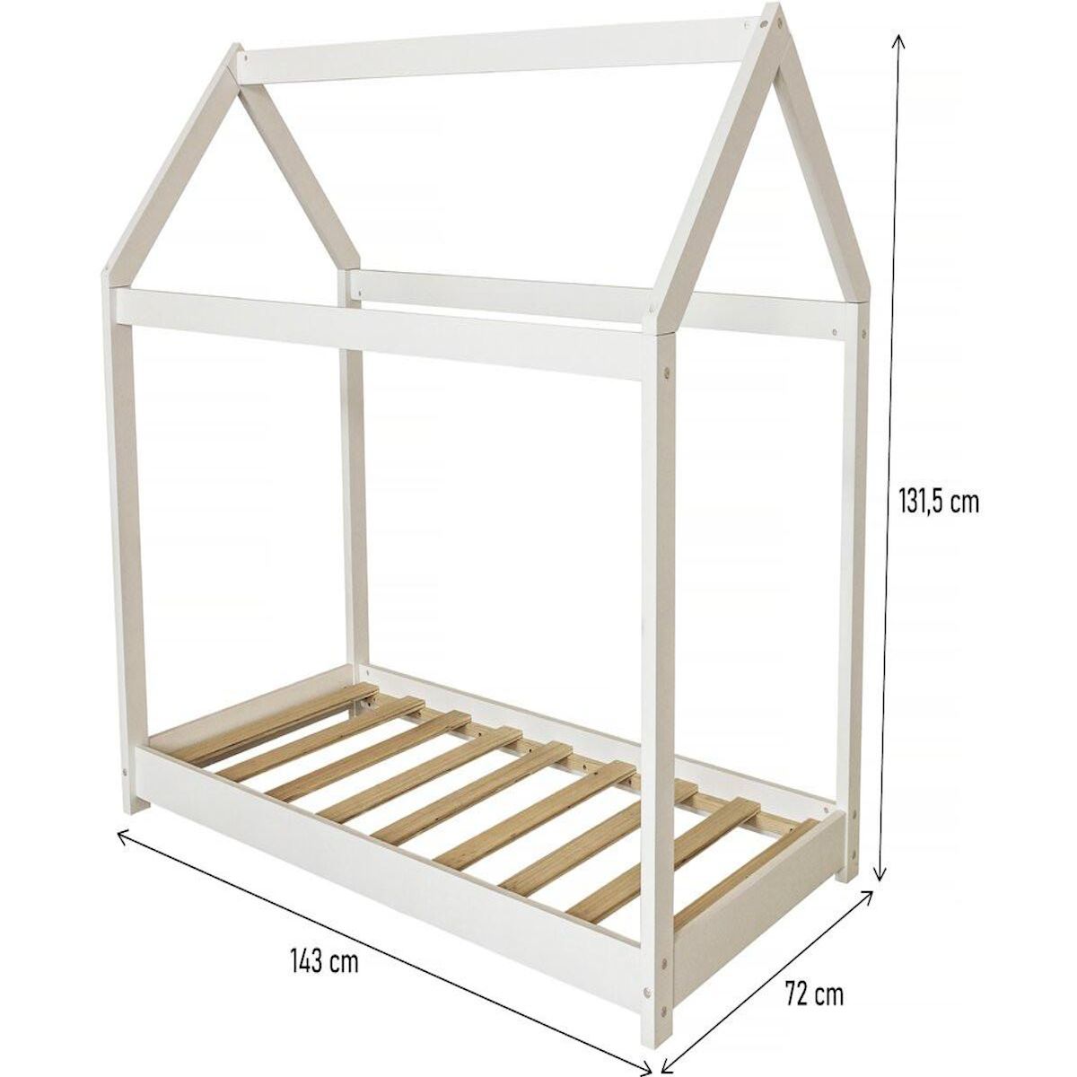 Habitat et Jardin Lit Cabane pour enfant  Camilla  - 140 x 70 cm - Blanc