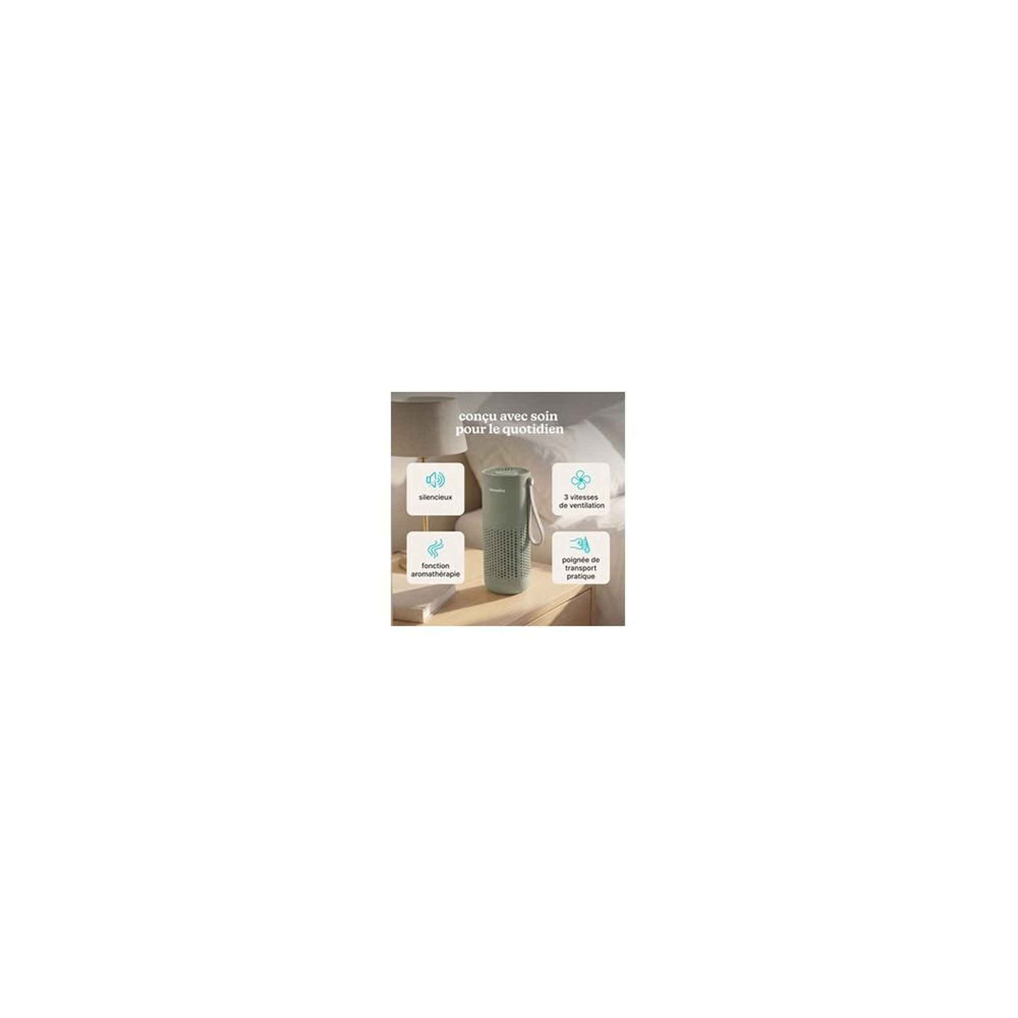 Voir la diapositive 4 : HOMEDICS Purificateur Mini Homedics d'air whisperPure Vert