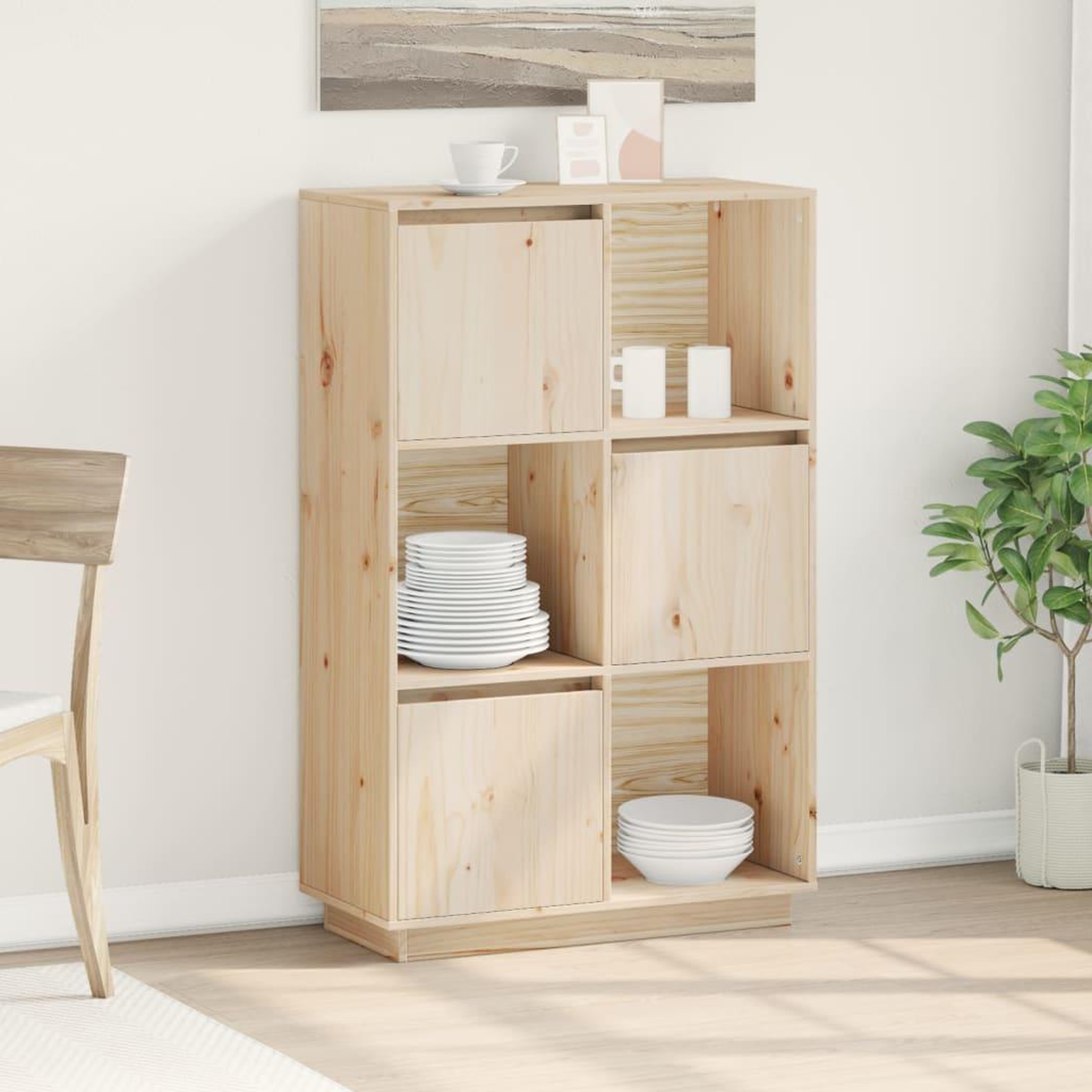VIDAXL Buffet haut 74x35x117 cm Bois massif de pin
