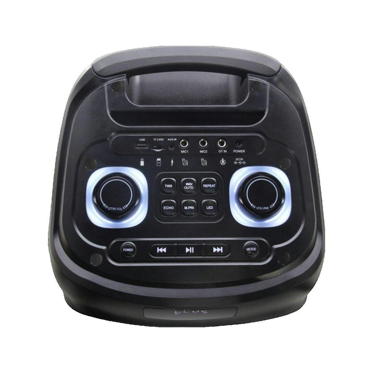 PRIME Haut-parleur portable Bluetooth Prime3 avec karaoké et éclairage LED multicolore