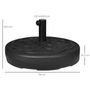 Voir la diapositive 3 : OUTSUNNY Pied de parasol base de lestage parasol rond Ø 56 x 30,5H cm à lester métal PE noir