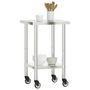 Voir la diapositive 4 : VIDAXL Table de travail de cuisine avec roues 55x55x85 cm inox
