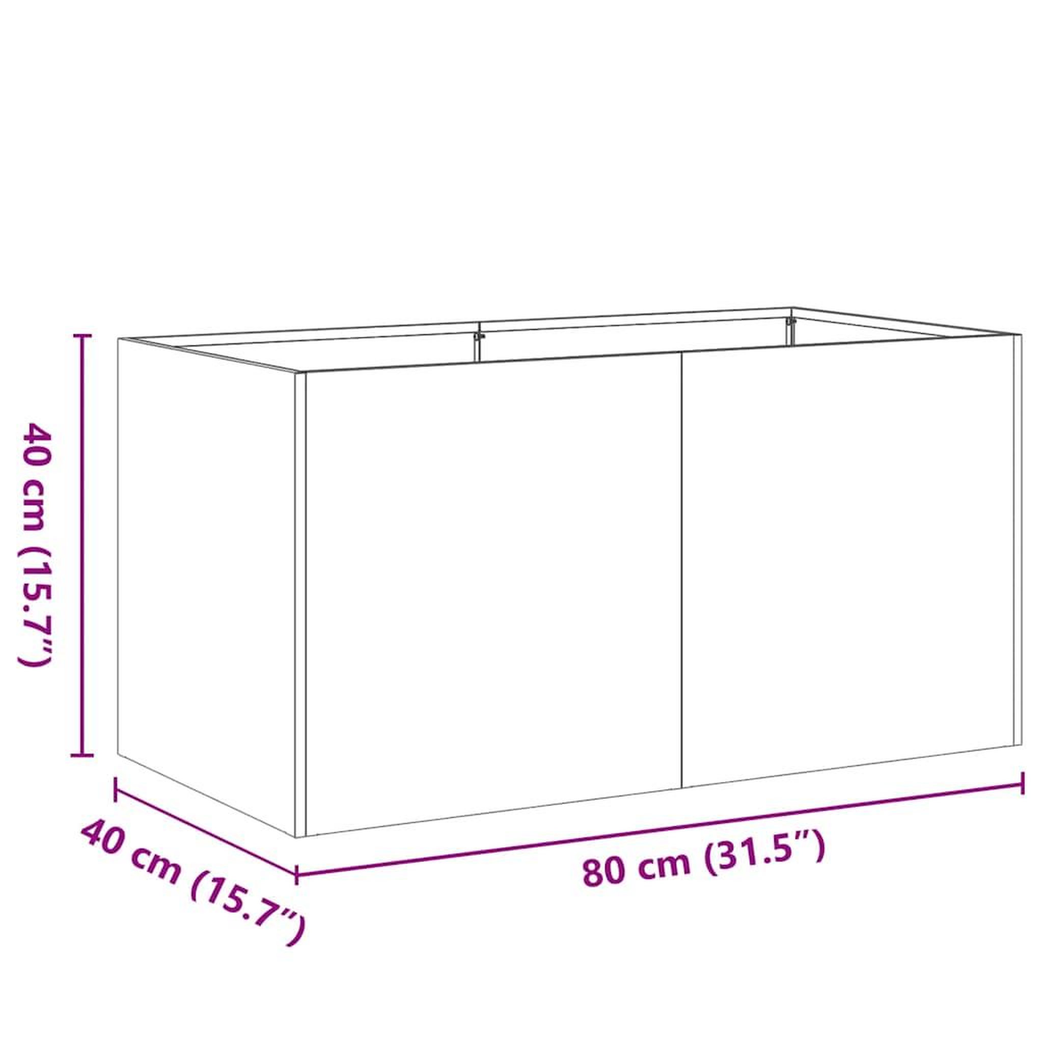 Voir la diapositive 6 : VIDAXL Jardiniere 80x40x40 cm acier inoxydable