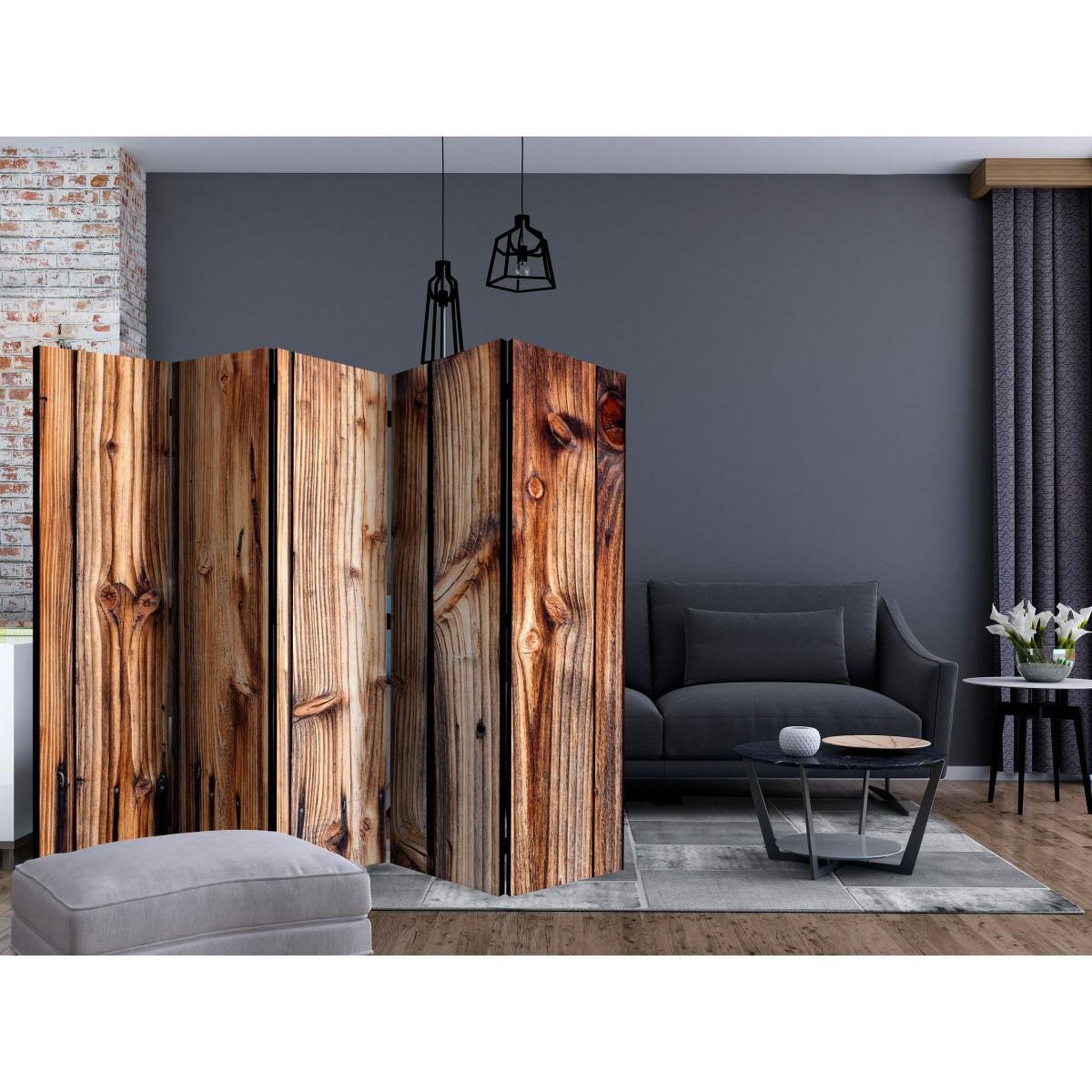 Voir la diapositive 2 : Paris Prix Paravent 5 volets  wooden chamber  172x225cm