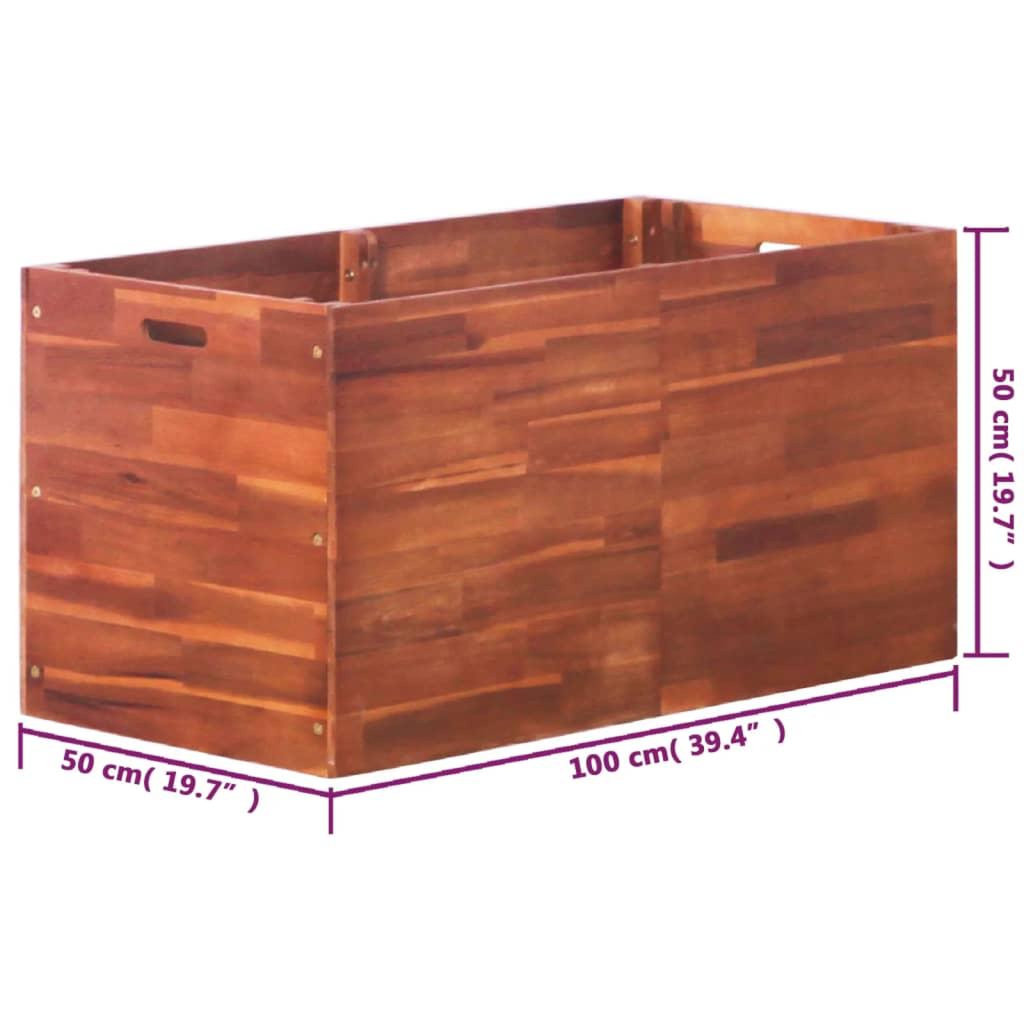 Voir la diapositive 6 : VIDAXL Lit sureleve de jardin Bois d'acacia 100x50x50 cm
