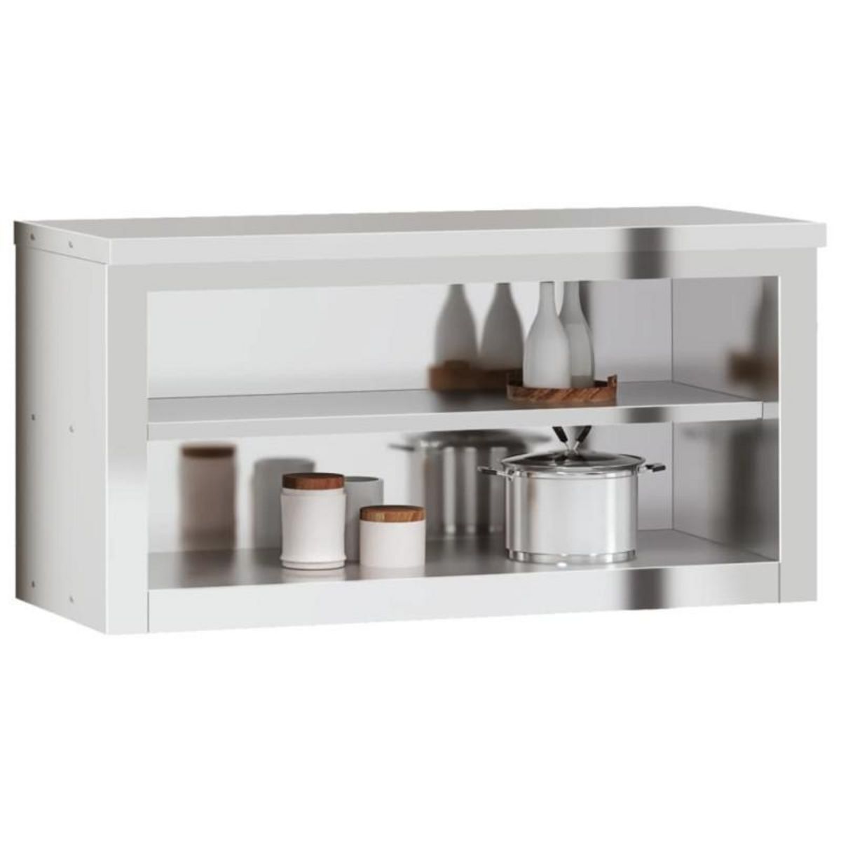 VIDAXL Armoire murale de cuisine avec étagère acier inoxydable