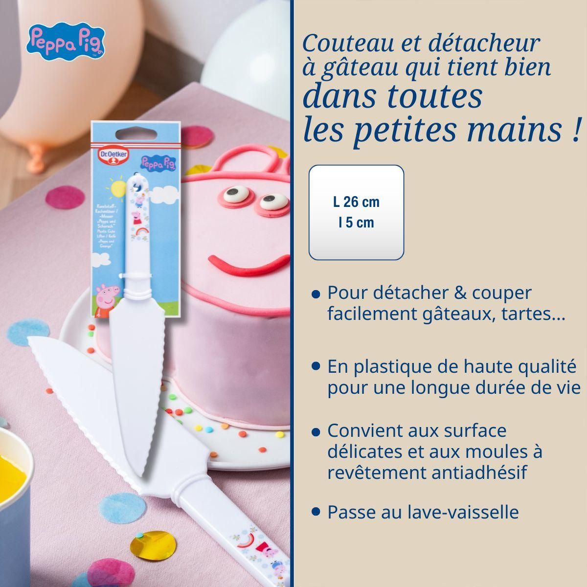 DR.OETKER Couteau de cuisine et détacheur à gâteau pour cuisiner avec les enfants 26 cm Dr. Oetker Peppa Pig