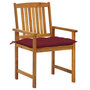 Voir la diapositive 2 : VIDAXL Chaises de jardin avec coussins lot de 8 Bois d'acacia solide