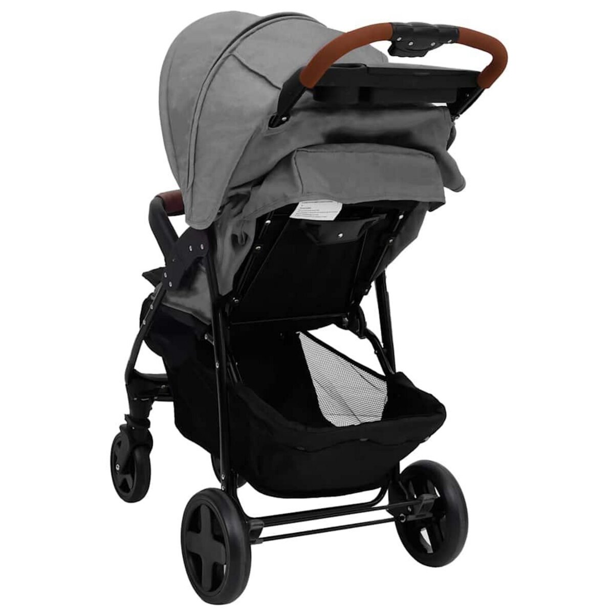 VIDAXL Poussette pour bebe 2-en-1 Gris clair Acier