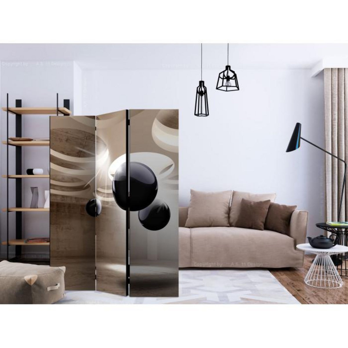 Paris Prix Paravent 3 Volets  Geometric Glare  135x172cm