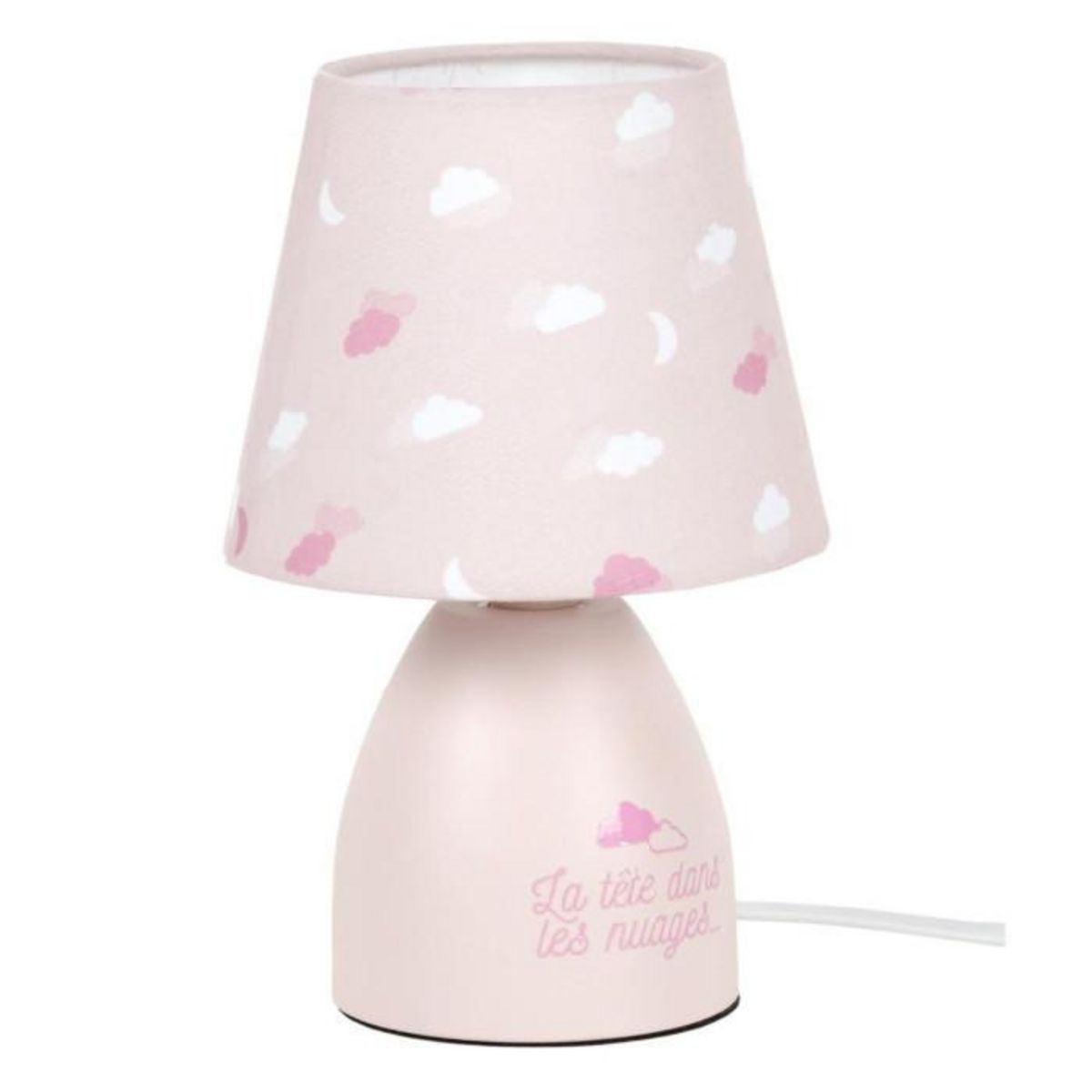 Paris Prix Lampe de Chevet Enfant  Nuages  19cm Rose