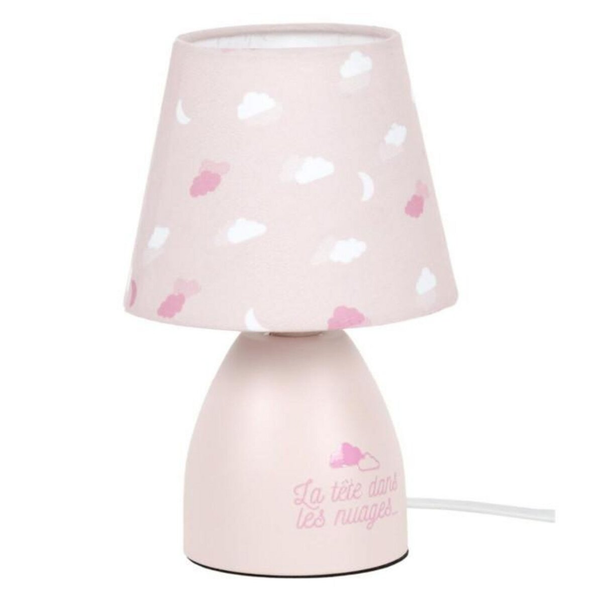 Paris Prix Lampe de Chevet Enfant  Nuages  19cm Rose